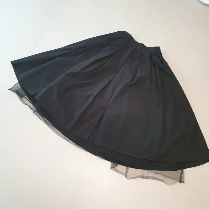 [BUNJANG] Lenibon Black Pleated Long Skirt / 레니본 블랙 플리츠 롱 스커트 레이어드 free