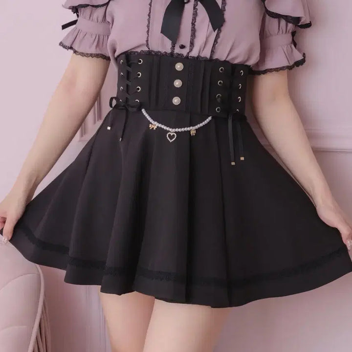[BUNJANG] Rojita Side Lace-Up Chain Skirt Black / 로지타 rojita 사이드레이스업 체인 스커트 블랙 양산형 지뢰계 스나계