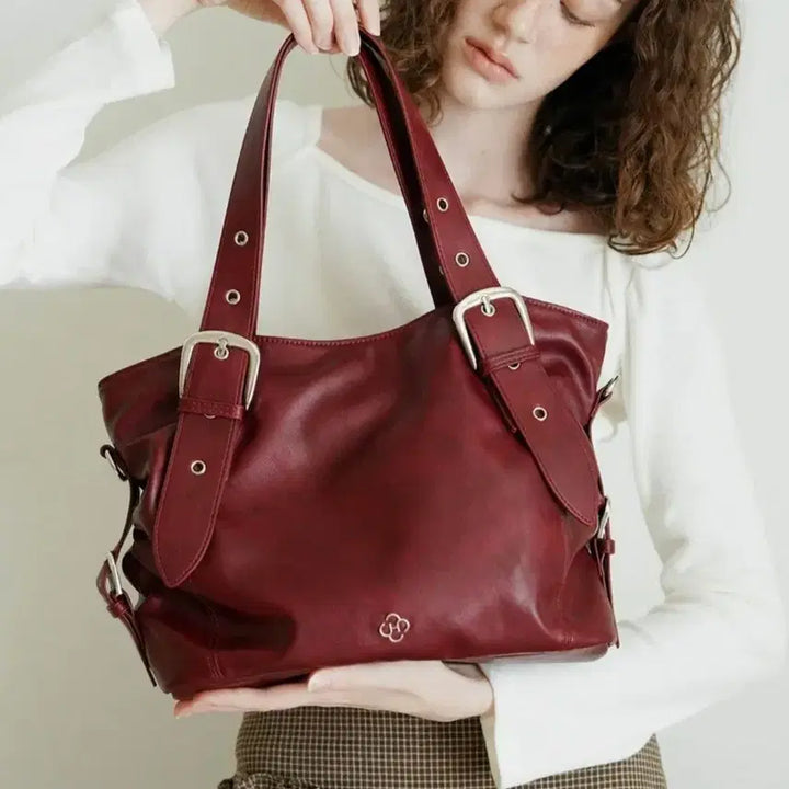[BUNJANG] Hireri Bibi Buckle Shoulder Bag Burgundy / 히어리 비비 버클 숄더백 버건디