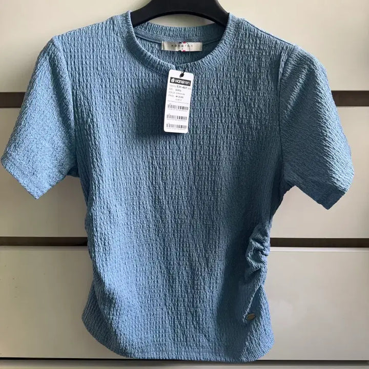 [BUNJANG] Hang Ten Shirring Short Sleeve T-Shirt Blue S / 행텐 셔링 반팔 티셔츠 블루 s 새상품
