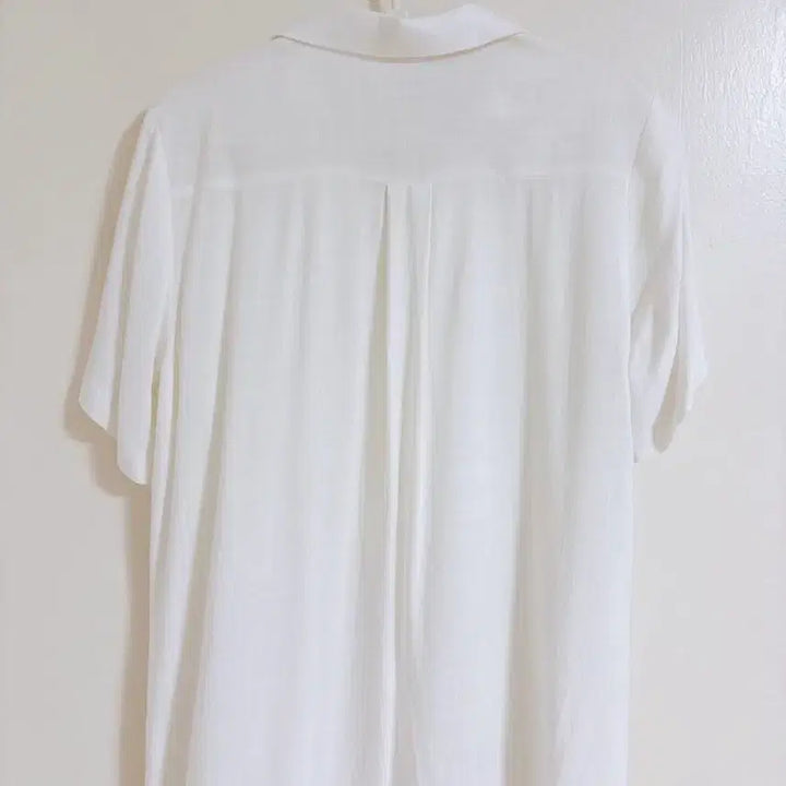 [BUNJANG] Linen White Summer Short Sleeve Blouse / 린넨 화이트 여름 반팔 블라우스