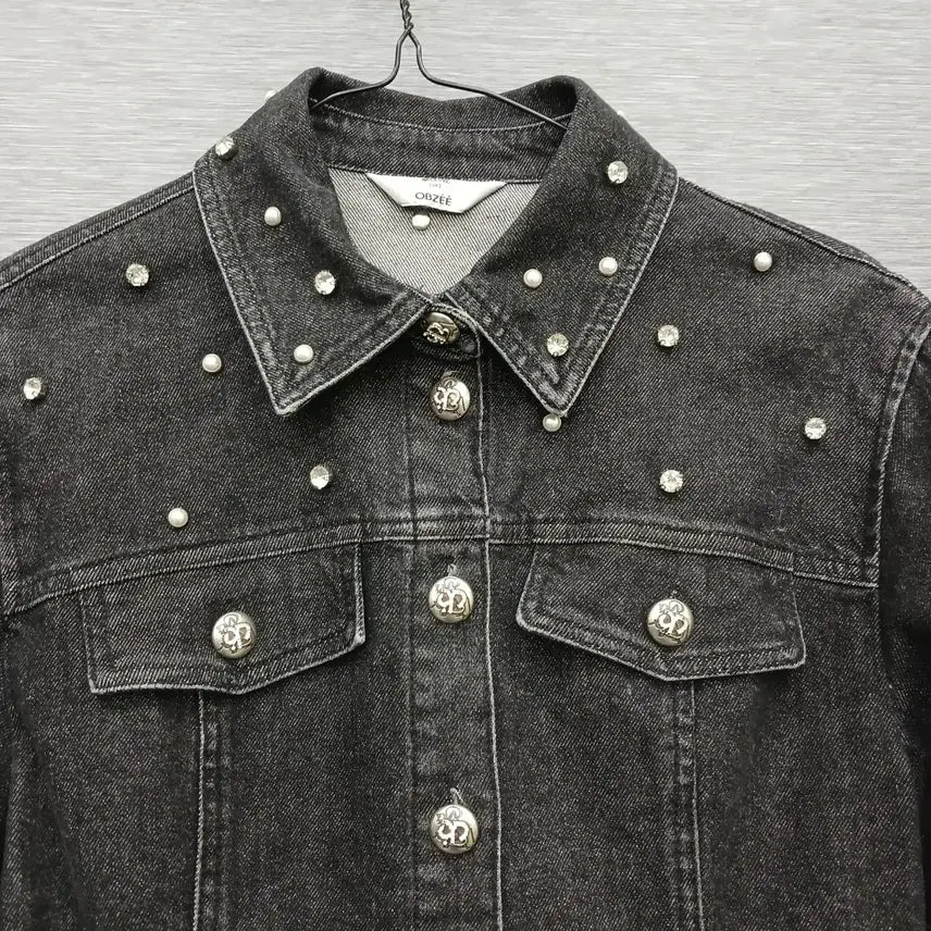 [BUNJANG] Obzee Black Denim Jacket / 4827 한섬 오브제 흑청 자켓 82