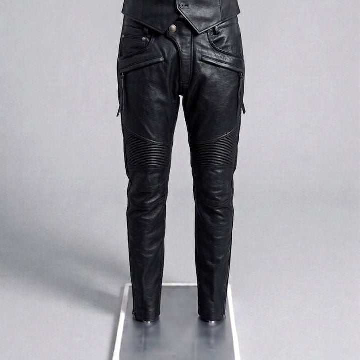 [BUNJANG] Bike Gear Cowhide Hard Rider Biker Pants Black / 바이크기어 / 소가죽 하드 라이더 바이커 팬츠 블랙 / 32[31-32]