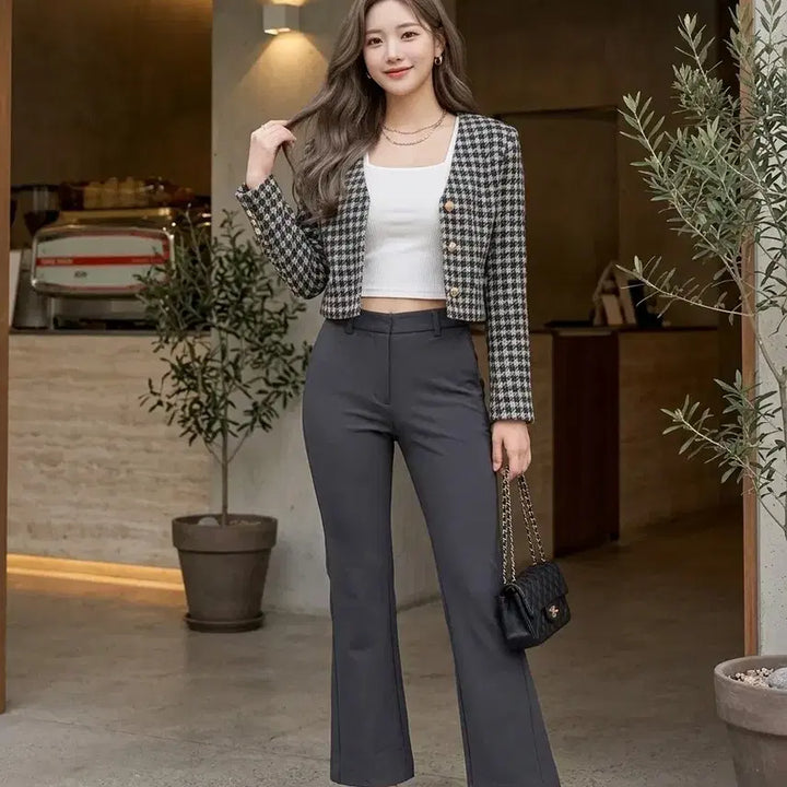 [BUNJANG] Andar Functional Bootcut Slack Pants Dark Gray (Size S) / S. 안다르 (andar) 기능성 부츠컷 슬랙스 다크그레이