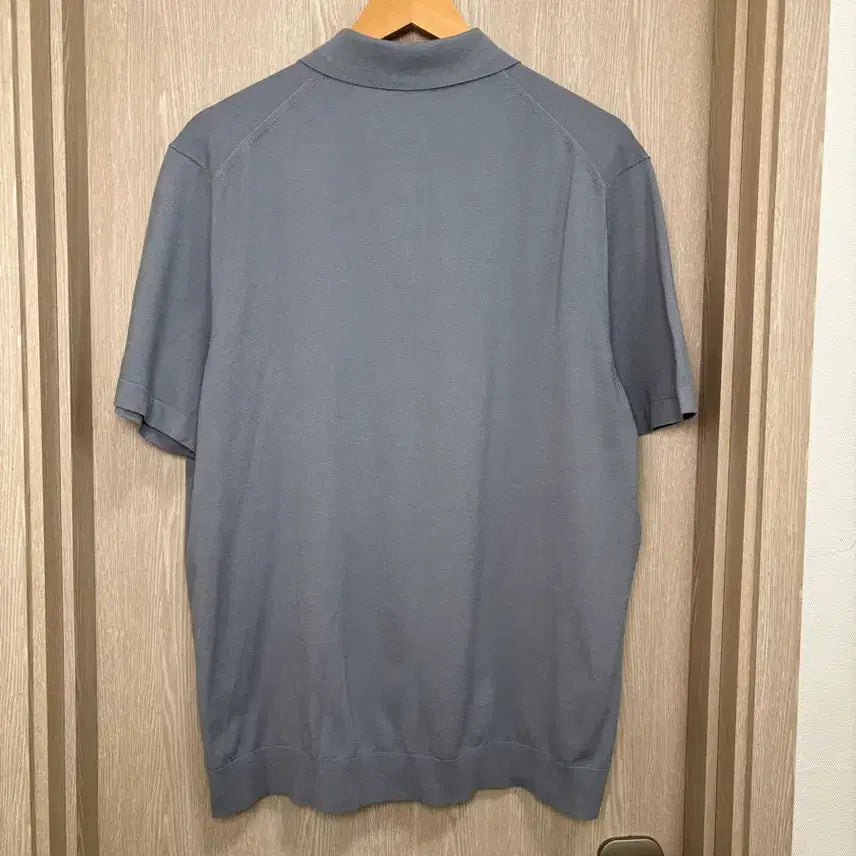 [BUNJANG] Theory GORIS Short Sleeve Collar Knit Sky Blue Silver XL / 23SS새상품급)띠어리 고리스 반팔카라니트XL/스카이블루실버