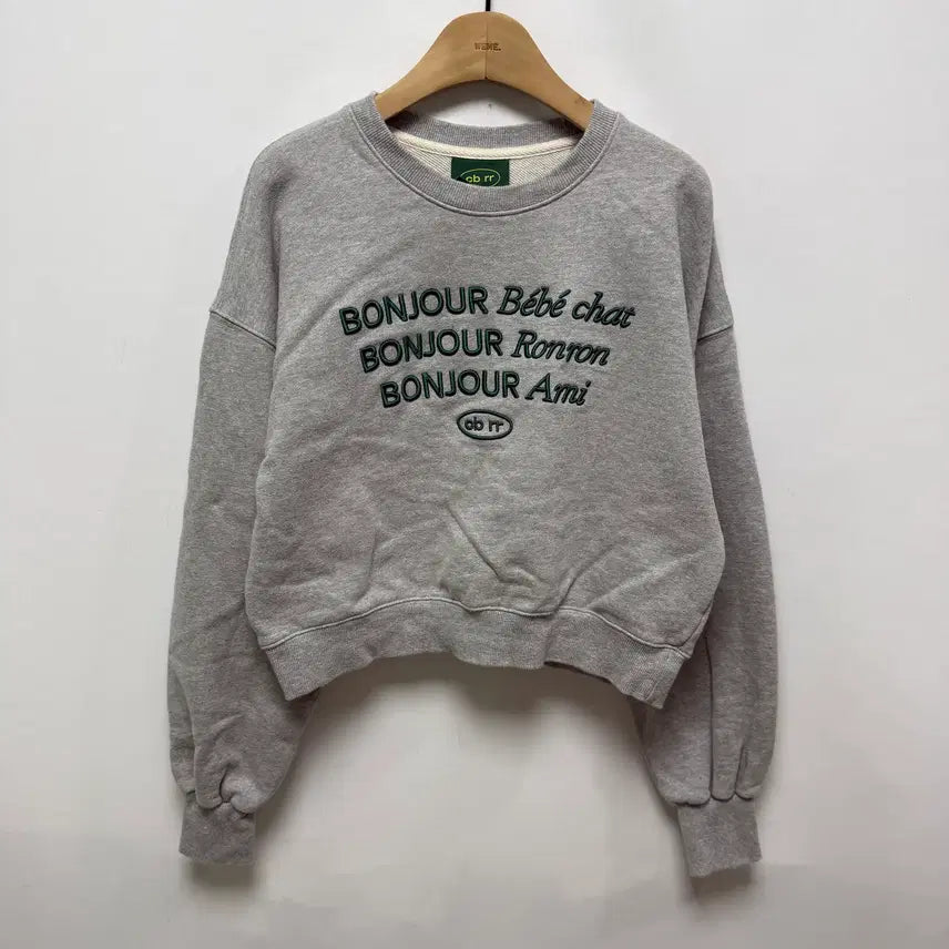 [BUNJANG] RonRon x Konnichiwa Bonjour Cropped Sweatshirt / (220) 론론x곤니치와봉쥬르 크롭 맨투맨