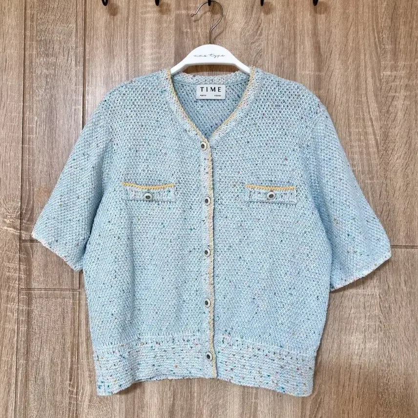 [BUNJANG] TIME Tweed Short Sleeve Knit Cardigan / TIME 한섬 타임  트위드 반팔 가디건