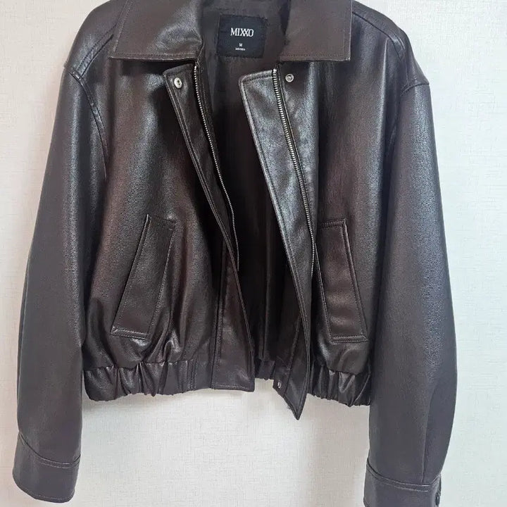 [BUNJANG] Mixxo Leather Jacket Brown / 미쏘 레더자켓