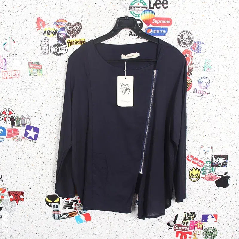 [BUNJANG] Imported Navy Zip-Up Jacket XXL / 여성XXL/ 텍새 수입 네이비 집업자켓