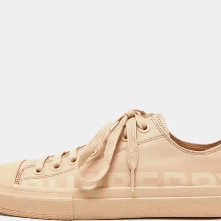[BUNJANG] Burberry Logo Print Canvas Sneakers Beige / 버버리 베이지 로고 프린트 캔버스 스니커즈