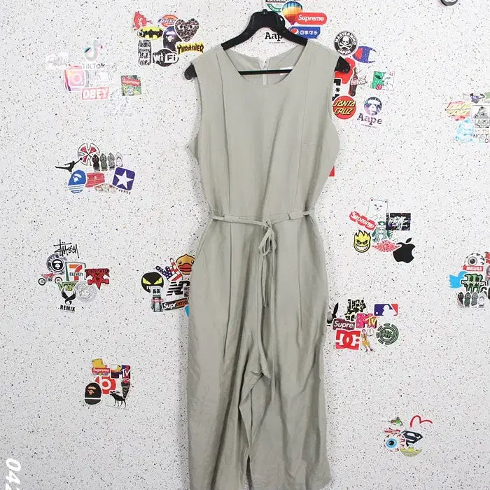 [BUNJANG] Moirae Sleeveless Jumpsuit with Waist Tie (Women&