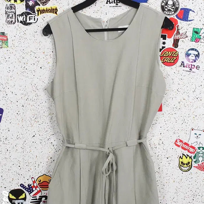 [BUNJANG] Moirae Sleeveless Jumpsuit with Waist Tie (Women&