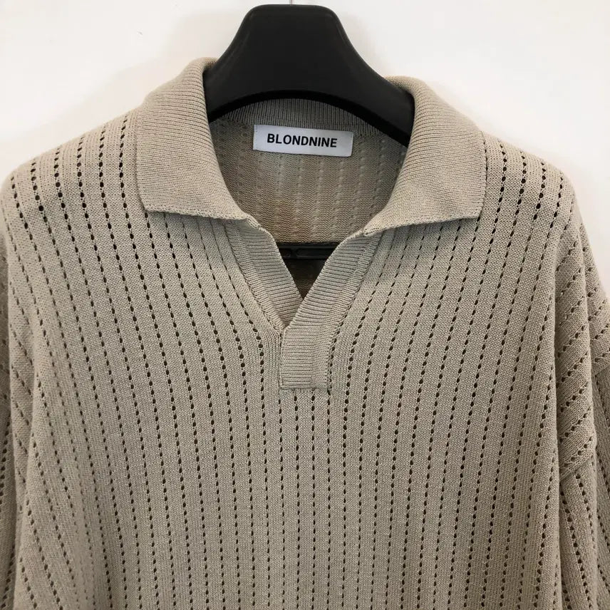 [BUNJANG] Blonde Nine Knit Collar T-Shirt 2XL / 블론드나인 니트카라티 2XL