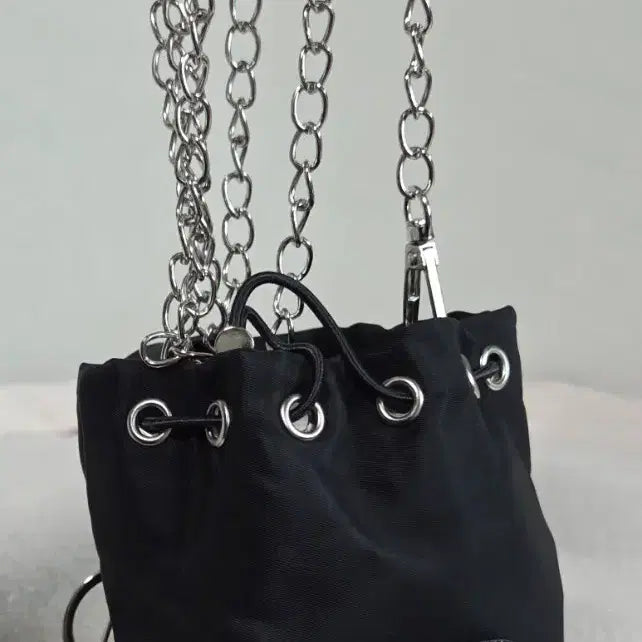 [BUNJANG] Black Fortune Pouch Mini Bag Crossbody Keychain / 블랙 복조리 미니 크로스겹용 키링