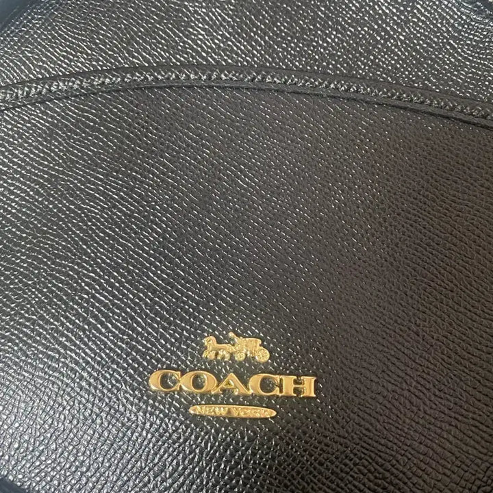 [BUNJANG] Coach Black Leather Canteen Round Tambourine Bag Shoulder Crossbody Bag / 코치 블랙 검정 가죽 캔틴 라운드 탬버린 템버린 가방 숄더백 크로스백