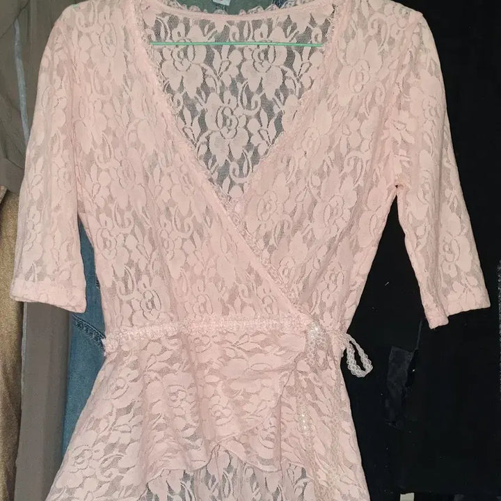 [BUNJANG] Lace Wrap Bolero Cardigan (Size 44-55) / 레이스 랩 가디건 볼레로 44~55 새제품 미사용