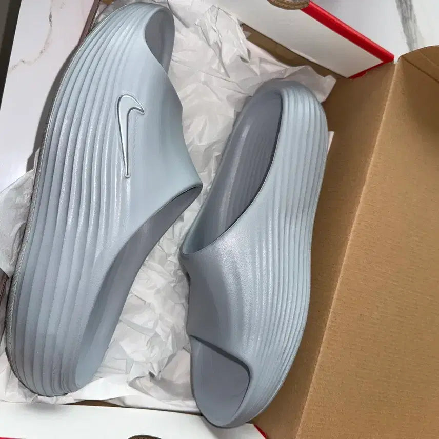 [BUNJANG] Nike ReactX Rejuvenate Slide Wolf Grey / 나이키 리액트X 리주버네이트 슬라이드 울프 그레이
