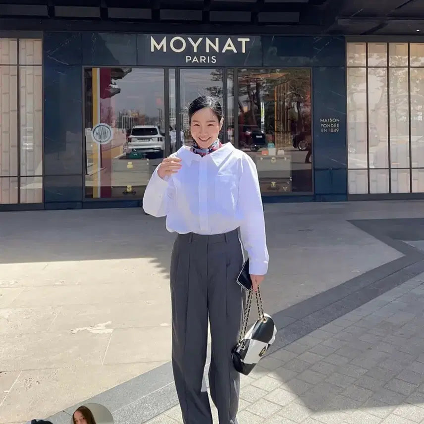 [BUNJANG] Manimoremong Two-Tuck Slacks S Heather Grey / 매니모어몽 투턱슬랙스 s