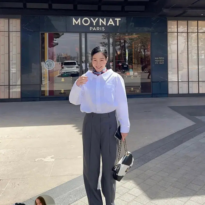 [BUNJANG] Manimoremong Two-Tuck Slacks S Heather Grey / 매니모어몽 투턱슬랙스 s