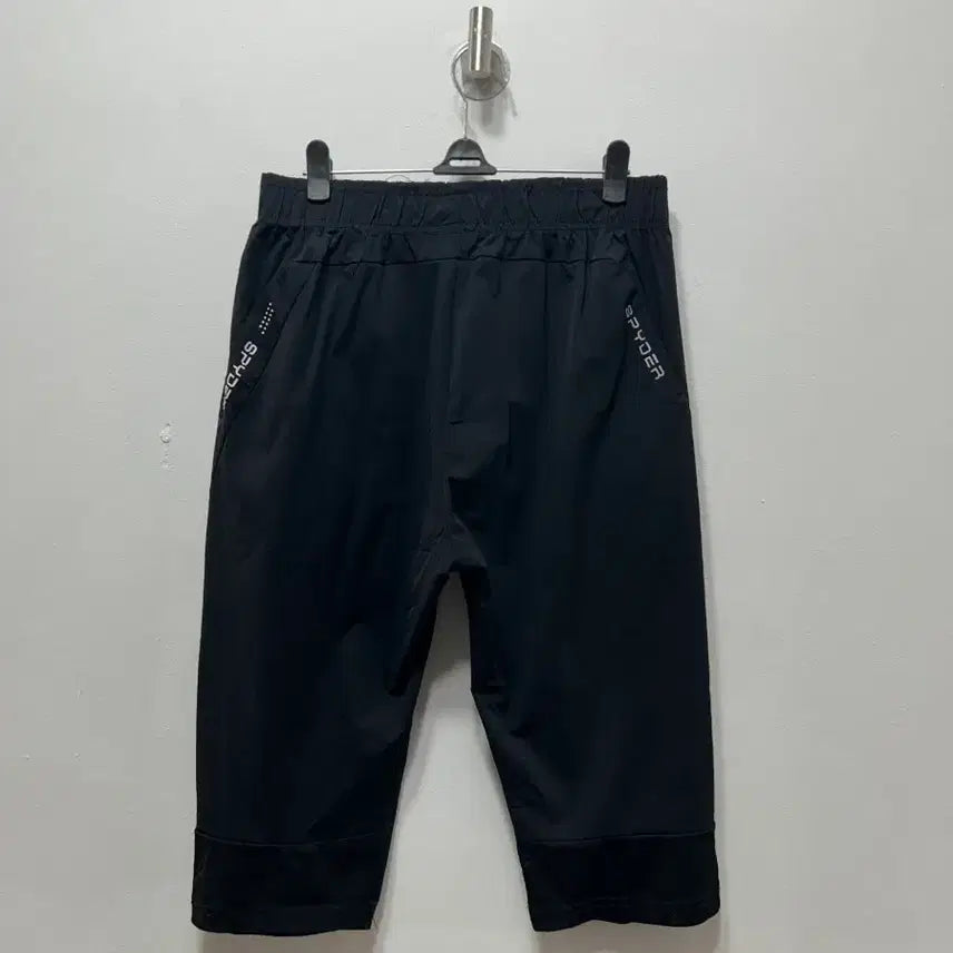 [BUNJANG] Spider Black 7-Part Workout Pants M / 스파이더 검정색 7부 운동 바지 M