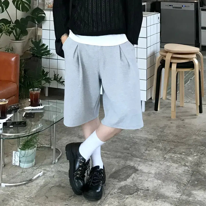 [BUNJANG] Unisex Coma-60s Cotton Bermuda Shorts with Tumble Washing &amp; Tenter Finishing / 버뮤다 쇼츠팬츠 남여공용 코마사 60수 반바지 덤블워싱 더블텐타가공