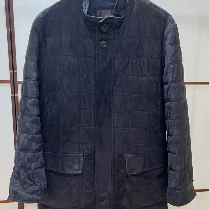 [BUNJANG] Galaxy Suggello Natural Goat Leather Quilting Jacket Navy (Size 100) / 갤럭시(Galaxy) 수젤로 천연 염소가죽 퀼팅 자켓 (100)