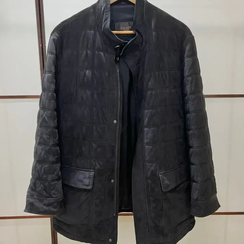 [BUNJANG] Galaxy Suggello Natural Goat Leather Quilting Jacket Navy (Size 100) / 갤럭시(Galaxy) 수젤로 천연 염소가죽 퀼팅 자켓 (100)