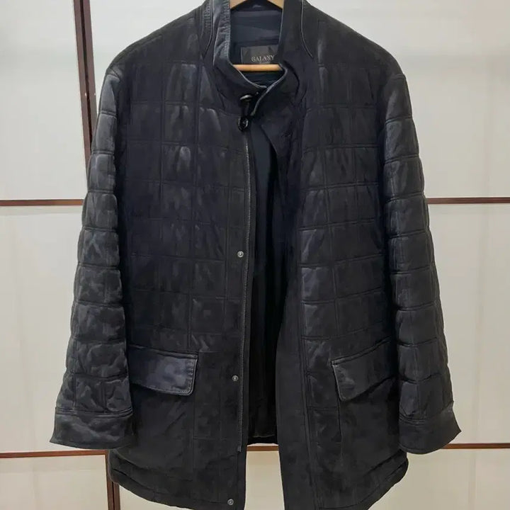 [BUNJANG] Galaxy Suggello Natural Goat Leather Quilting Jacket Navy (Size 100) / 갤럭시(Galaxy) 수젤로 천연 염소가죽 퀼팅 자켓 (100)