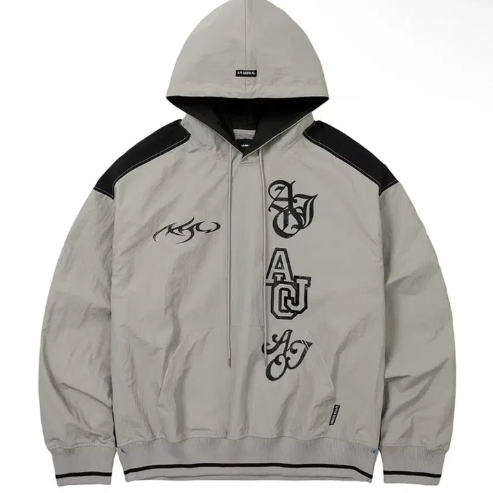 [BUNJANG] AJO BY AJO Total Logo Nylon Hoodie L / 아조바이아조 토탈로고 나일론후드L