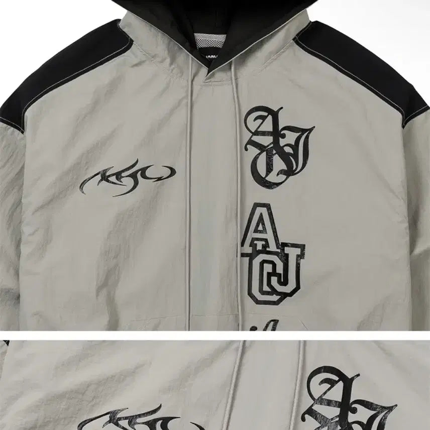 [BUNJANG] AJO BY AJO Total Logo Nylon Hoodie L / 아조바이아조 토탈로고 나일론후드L