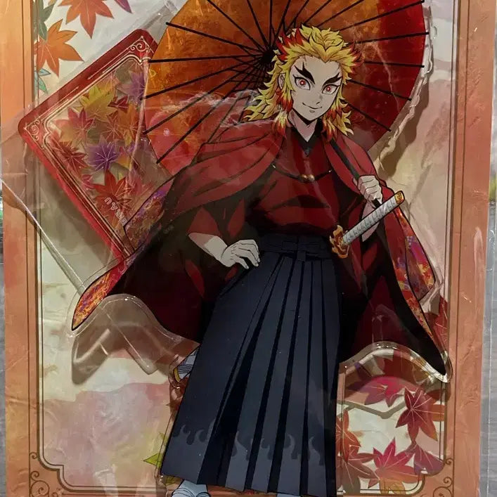 [BUNJANG] Demon Slayer Kyojuro Rengoku Acrylic Stand + Can Badge Bundle Set / 귀멸의 칼날 렌고쿠 쿄마후 아크릴스탠드(개봉전시)+캔뱃지 일괄