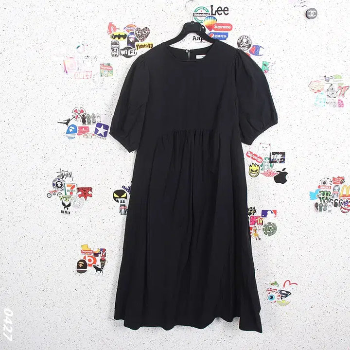 [BUNJANG] Winsome Short-Sleeve Long Dress BK / 여성F/ 국내제작 윈섬 반팔 롱원피스 BK 37-21