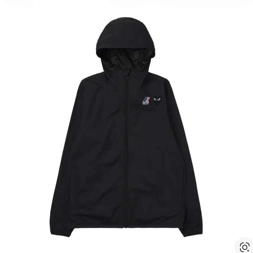 [BUNJANG] Comme des Garçons x K-Way Black Windbreaker New / 꼼데까르송 까웨 바람막이 블랙 새상품