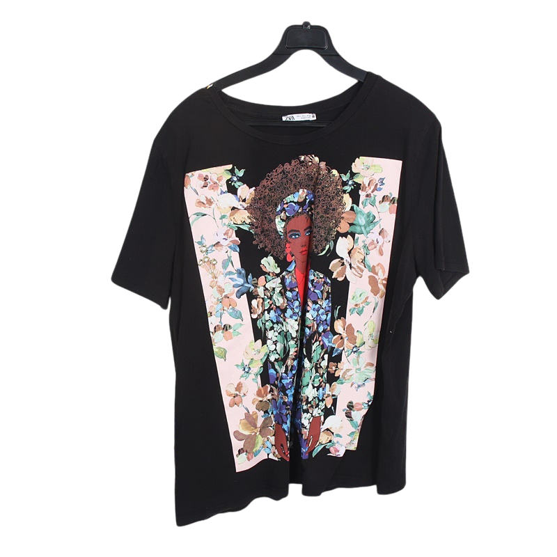 [BUNJANG] Zara Printed Short Sleeve T-Shirt / 남성L/ 자라 프린팅 반팔티셔츠