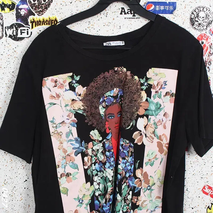 [BUNJANG] Zara Printed Short Sleeve T-Shirt / 남성L/ 자라 프린팅 반팔티셔츠