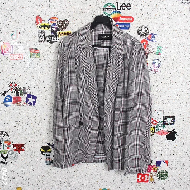 [BUNJANG] Juke Check Pattern Linen Jacket / 여성55/ 주크 체크패턴 린넨자켓