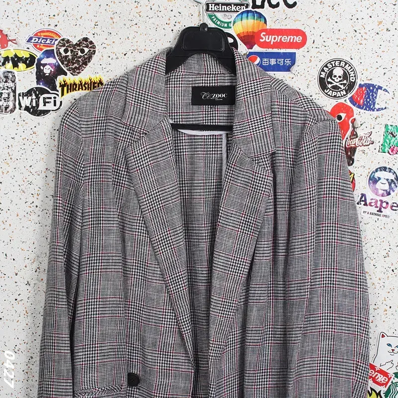 [BUNJANG] Juke Check Pattern Linen Jacket / 여성55/ 주크 체크패턴 린넨자켓