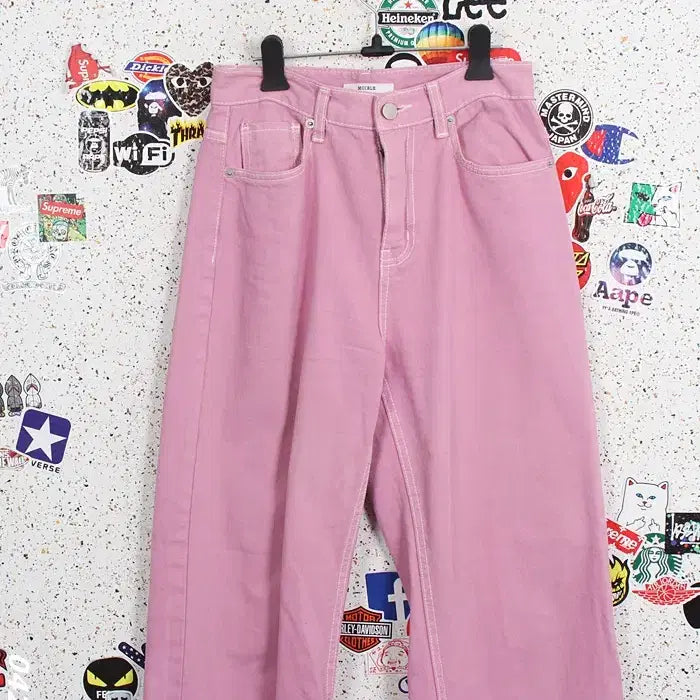 [BUNJANG] Mobile Pink Denim Straight Leg Jeans (Women&