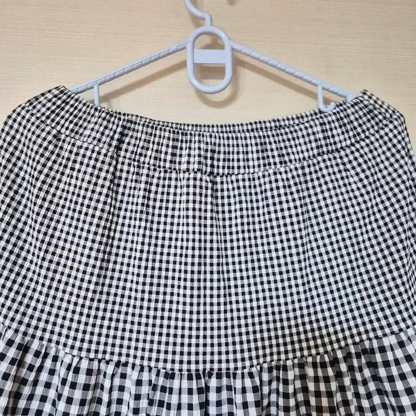 [BUNJANG] Gingham Check Ruffle Long Skirt / 깅엄 체크 캉캉 롱 스커트