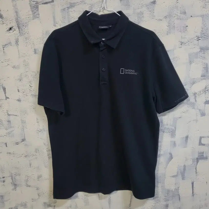 [BUNJANG] National Geographic Black Short Sleeve Polo Shirt XL / 내셔널지오그래픽 블랙 반팔 폴로티셔츠 XL