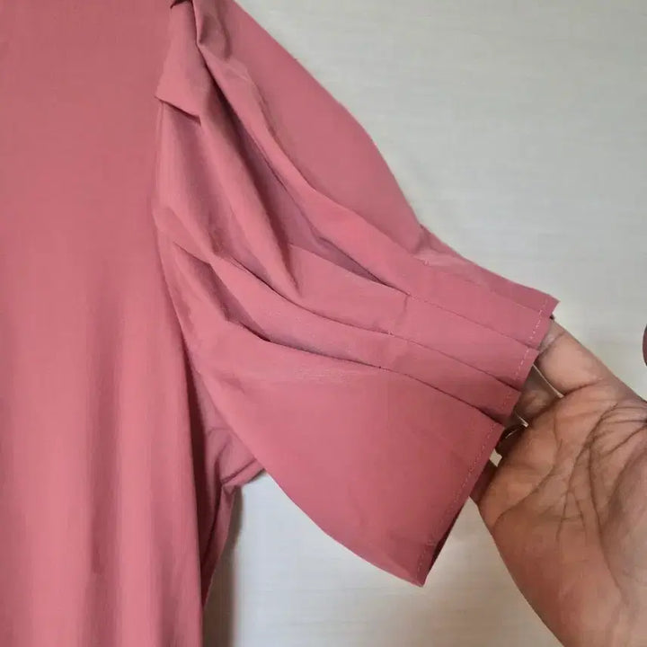 [BUNJANG] Pink Puff Sleeve Long Dress / 핑크 퍼프 소매 롱 원피스