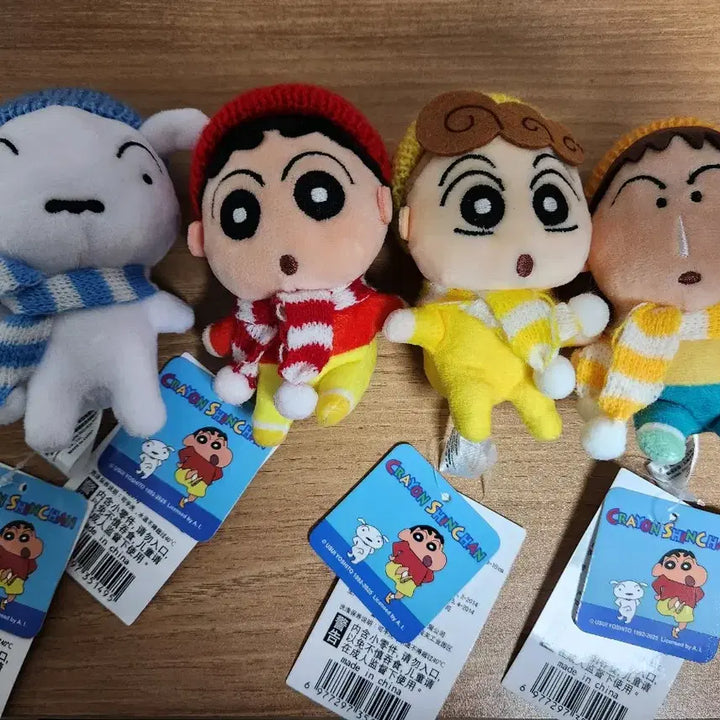 [BUNJANG] Crayon Shin-chan Chara Keyring Bundle / (새제품) 짱구/짱아/흰둥이/맹구 목도리 인형키링