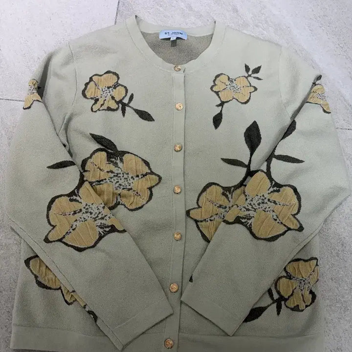 [BUNJANG] SENZONE Embroidered Cardigan - Ivory (Size 66) / 센존 가디건 66