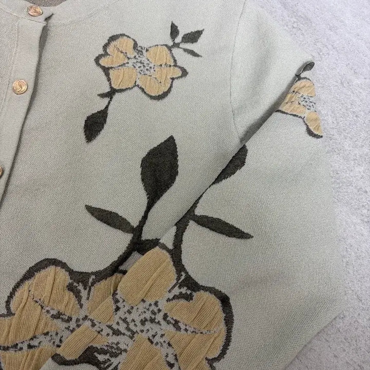[BUNJANG] SENZONE Embroidered Cardigan - Ivory (Size 66) / 센존 가디건 66