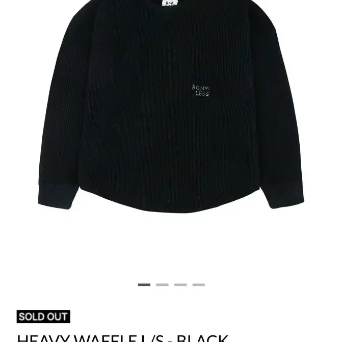 [BUNJANG] HOMMLESS Waffle Long Sleeve T-Shirt Black / HOMMLESS 와플 긴팔 티셔츠 블랙