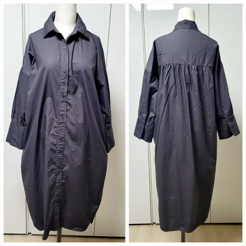 [BUNJANG] A+G Boxy Shirt Long Dress / A+G 엣지 박시 셔츠 롱원피스  (55~66)