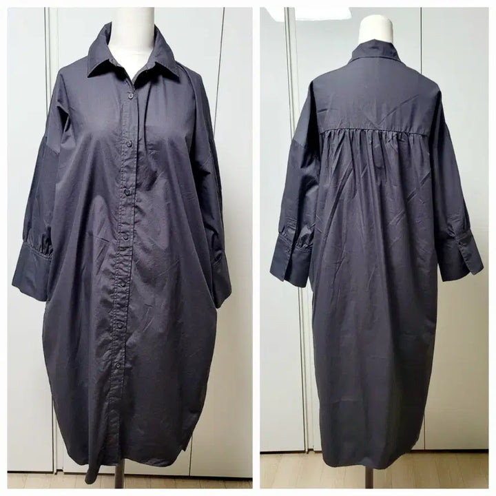 [BUNJANG] A+G Boxy Shirt Long Dress / A+G 엣지 박시 셔츠 롱원피스  (55~66)