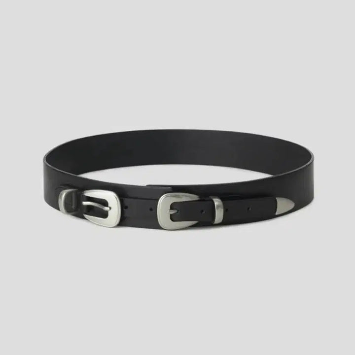 [BUNJANG] Recto Double Buckle Western Belt / Recto 렉토 더블 버클 웨스턴 벨트