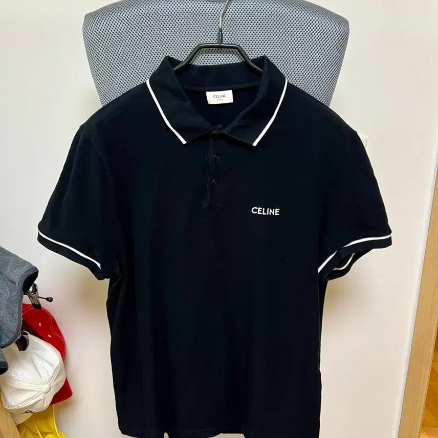 [BUNJANG] Celine Short Sleeve Polo Shirt Black White Line / (상태좋음) 셀린느 반팔티셔츠 백화점판