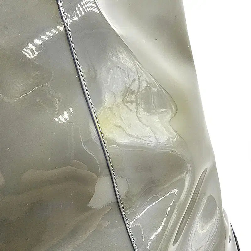 [BUNJANG] Valentino Patent Leather Gray Long Boots / 발렌티노 페이던트 그레이 롱부츠 38